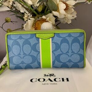 Coach Blue and Green Women's Wallet
